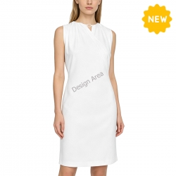 Women's V-Neck Criss-Cross Ruched Sleeveless Dress