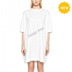Women's Oversized Round Neck Drop Shoulder Dress with Pockets