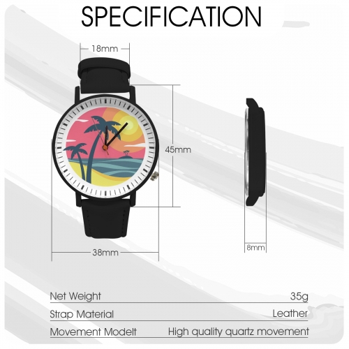 Unisex Leather Strap Watch