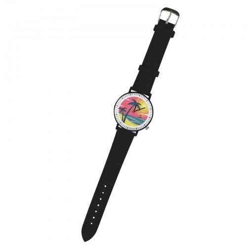 Unisex Leather Strap Watch