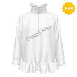 Girls’ Half-Zip Ruffle Hem Sweatshirt