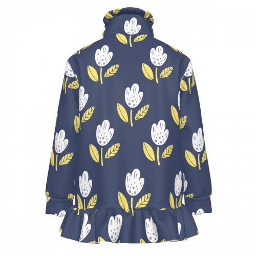 Girls’ Half-Zip Ruffle Hem Sweatshirt