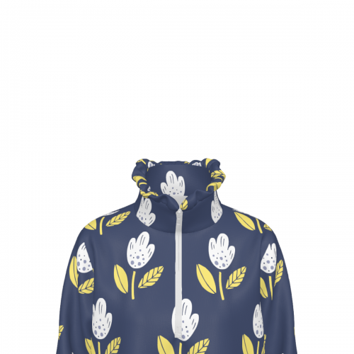 Girls’ Half-Zip Ruffle Hem Sweatshirt