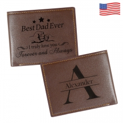 Custom Engraved PU Zippered Wallet (Two-Sided Custom)
