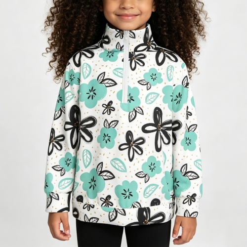Children’s Stand Collar Half-Zip Sweatshirt