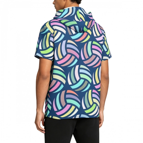 Men’s Short Sleeve Front Pocket Hoodie