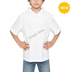 Kids Short Sleeve Front Pocket Hoodie