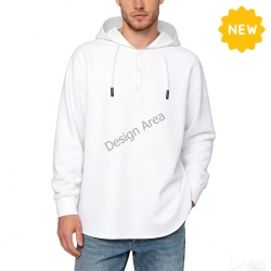 Men’s All Over Print Hooded Henley Shirt
