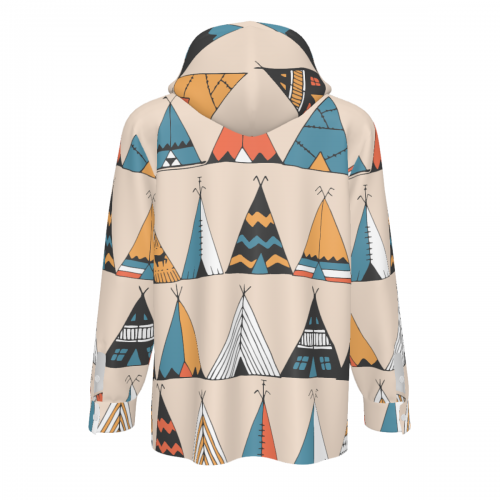 Men’s All Over Print Hooded Henley Shirt