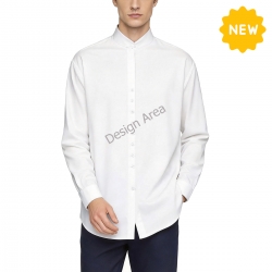 Men's 10-Button Band Collar Shirt