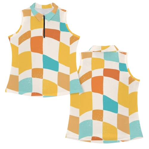 Women's Sleeveless Polo Shirt (Model T90)