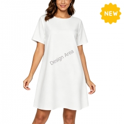 Women’s Crew Neck Short Sleeve Dress with Pocket