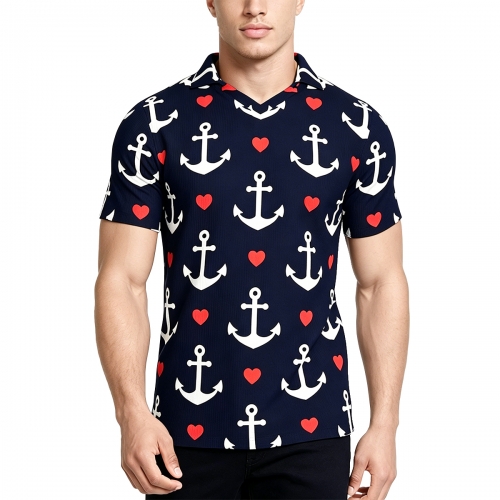 Men's Turndown V-Neck T-Shirt