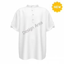 Men's Half-Button Rolled Short Sleeve Shirt
