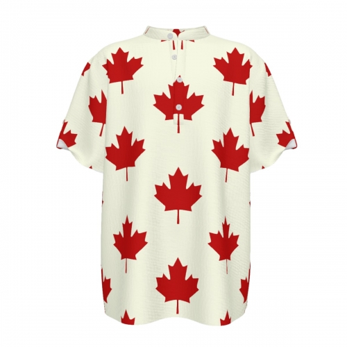 Men's Half-Button Rolled Short Sleeve Shirt