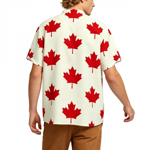 Men's Half-Button Rolled Short Sleeve Shirt