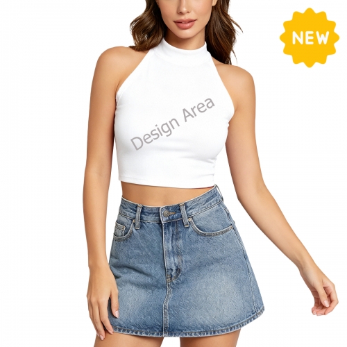Women's High Neck Crop Tank Top