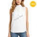 Women’s Mock Neck Sleeveless Pleated Blouse
