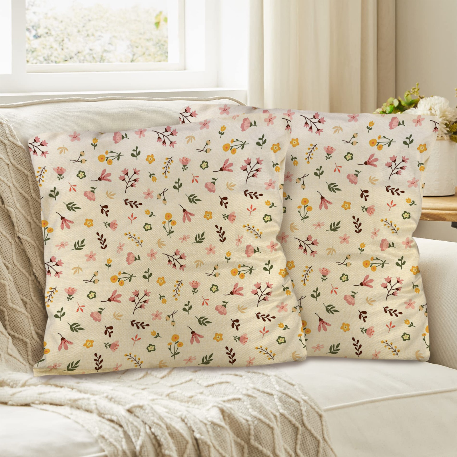 Linen Pillow 18x18inch (with Pillow Core)(2-Pack)