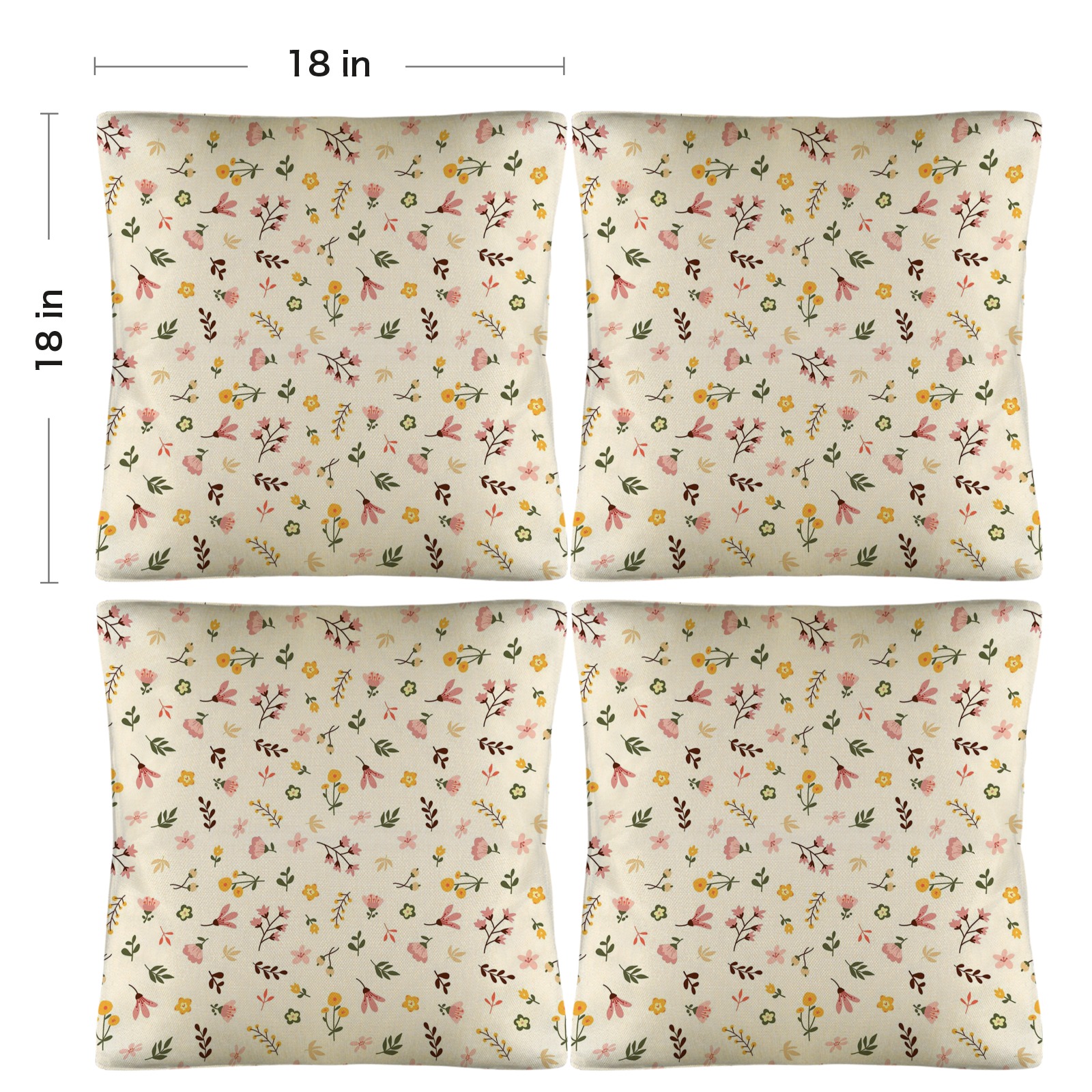 Linen Pillow 18x18inch (with Pillow Core)(4-Pack)