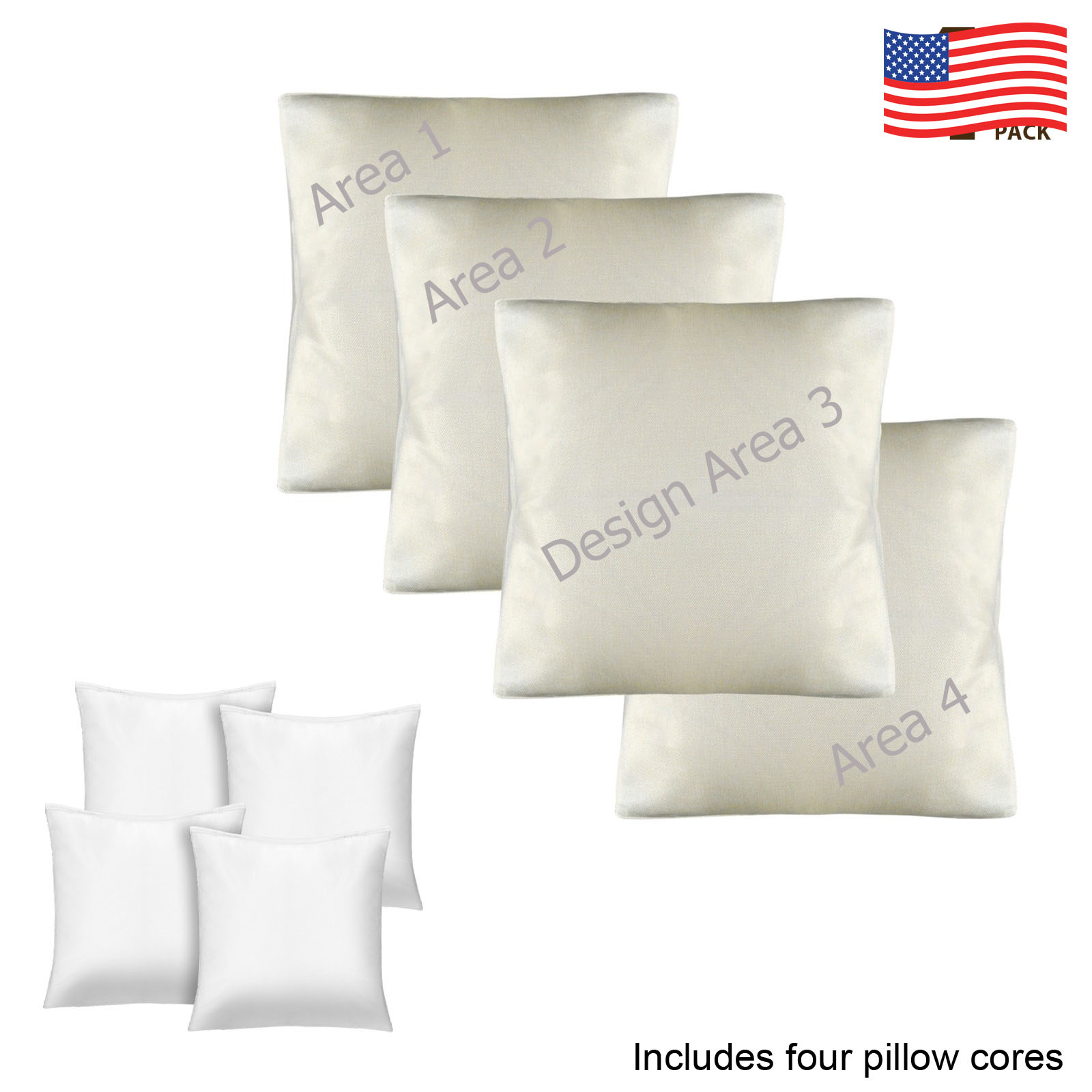 Linen Pillow 18x18inch (with Pillow Core)(Set of 4)