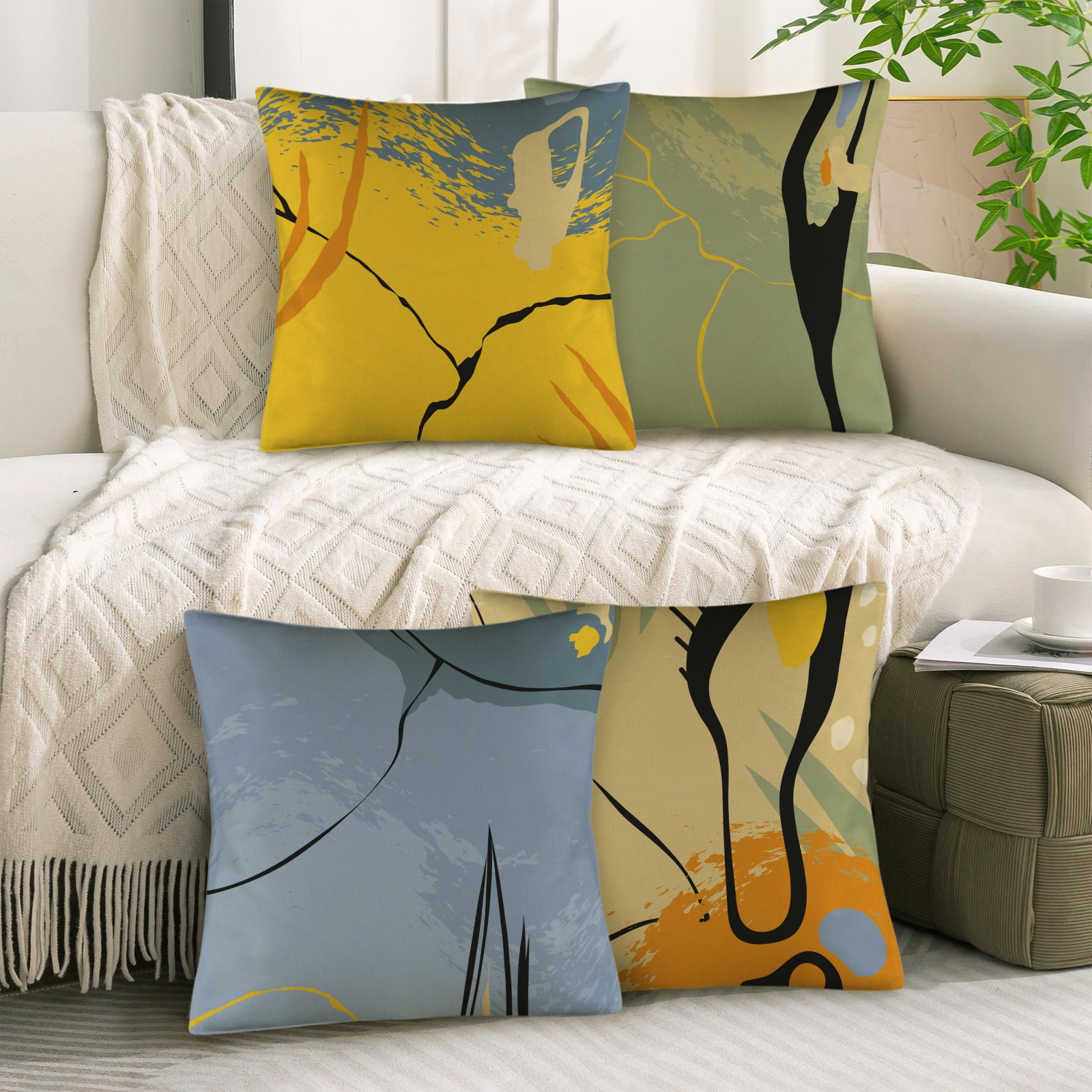 Linen Pillow 18x18inch (with Pillow Core)(Set of 4)