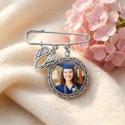 Personalized Graduation Photo Lapel Pin (1 Photo)