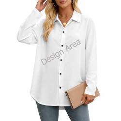Women's Long Sleeve Curved Hem Shirt (Model T93)