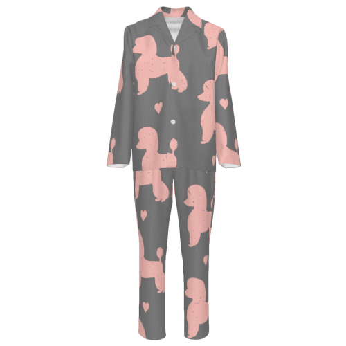 Children's Notched Collar Long Pajama Set