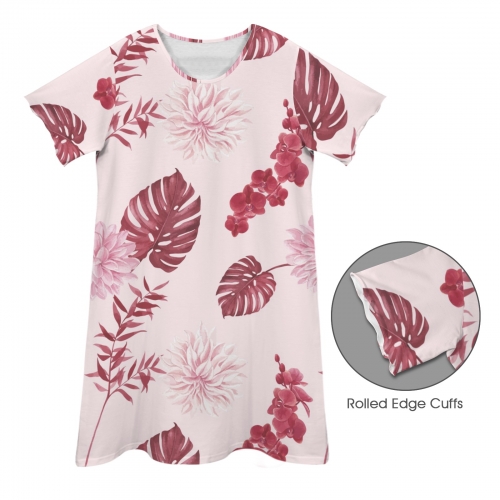 Women's Crew Neck Short Sleeve Dress (Model D76)