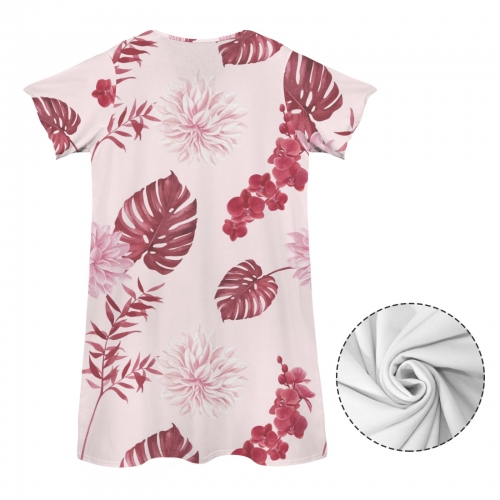 Women's Crew Neck Short Sleeve Dress (Model D76)