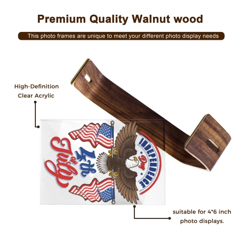 L-Shaped Walnut Holder Acrylic Photo Frame 4"x6"