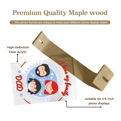 L-Shaped Maple Holder Acrylic Photo Frame 4"x6"