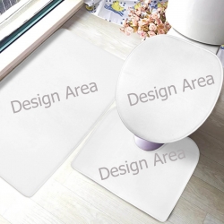 3-Piece Bathroom Rug Set 80x50cm