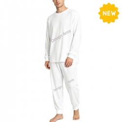 Men's Crew Neck Pajama Set with Cuffs and Hem