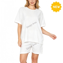 Women's V-Neck Short Sleeve Pajama Set