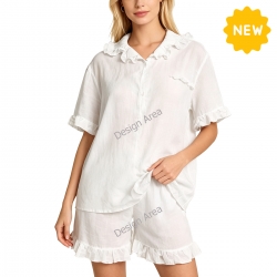 Women's Ruffled Short Pajama Set