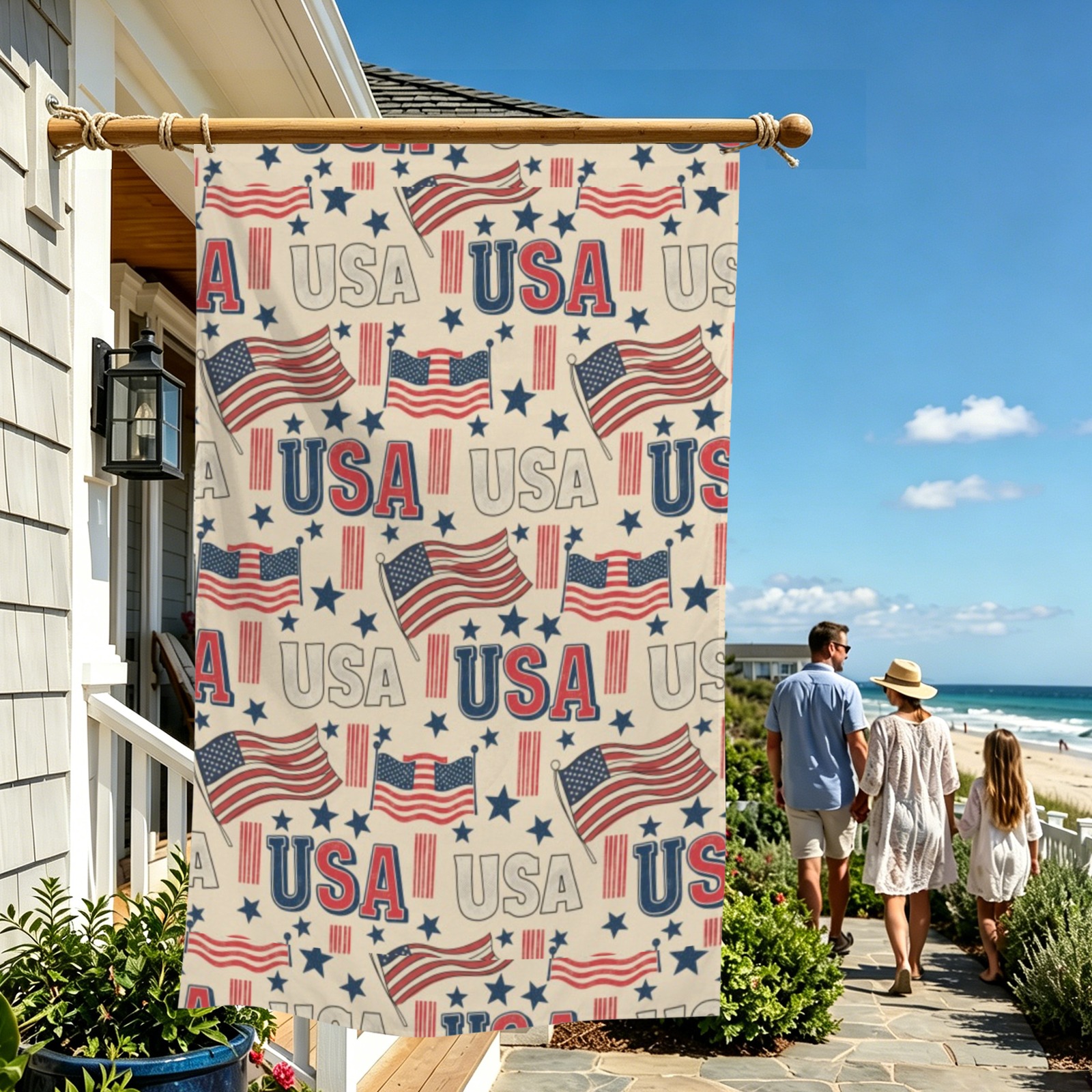 Peach Skin House Flag 24x36inch (One Side)