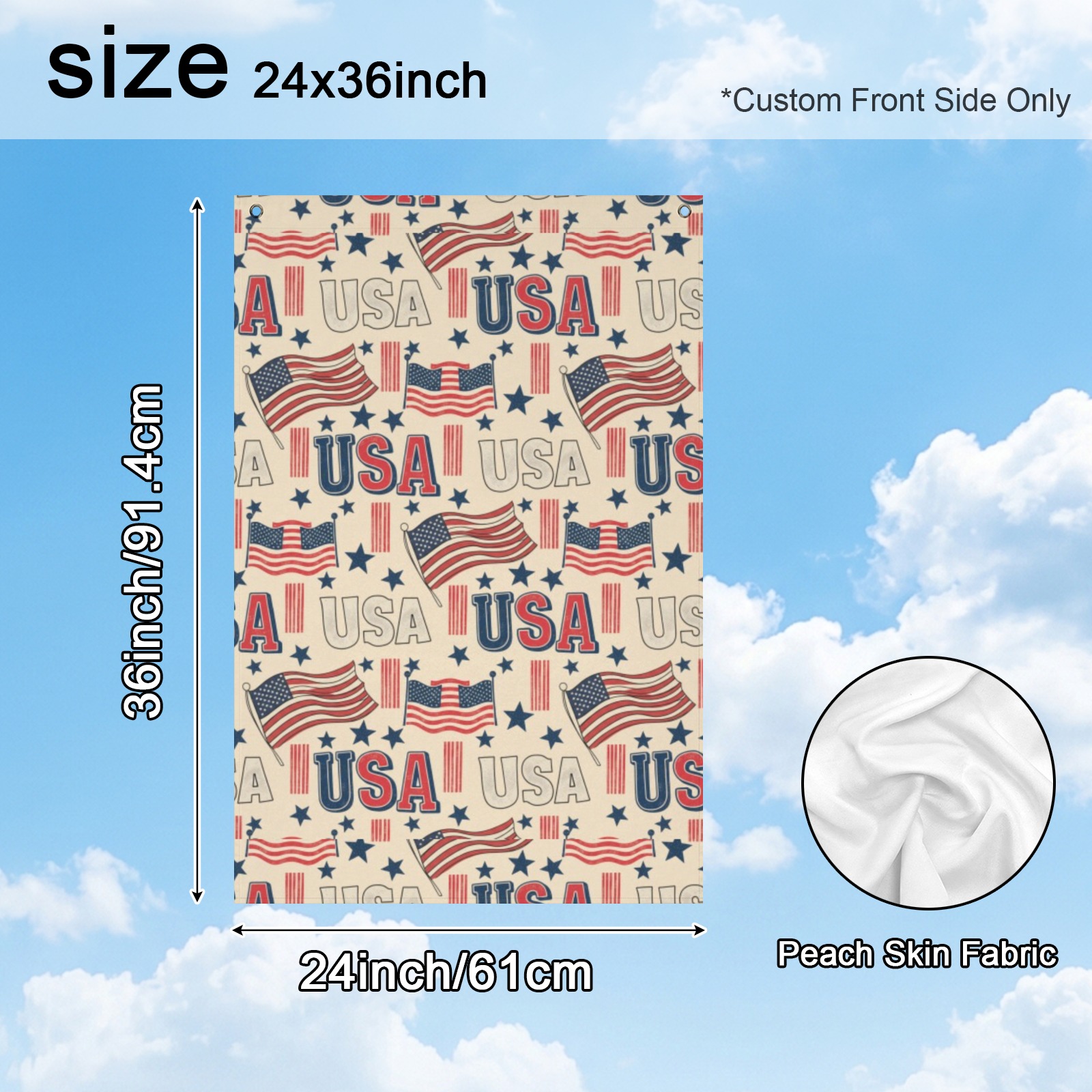 Peach Skin House Flag 24x36inch (One Side)