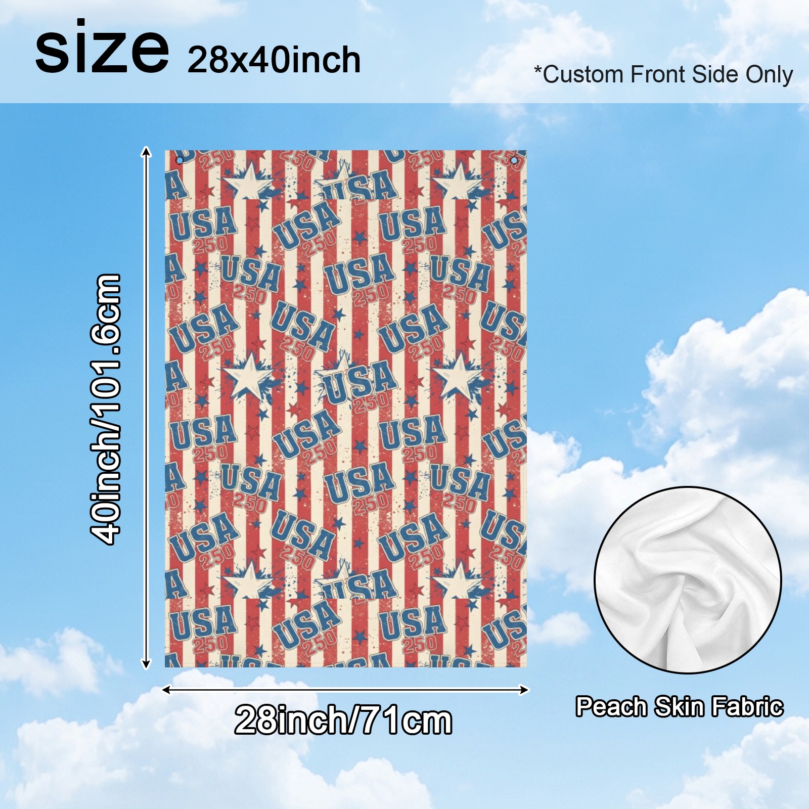 Peach Skin House Flag 28x40inch (One Side)