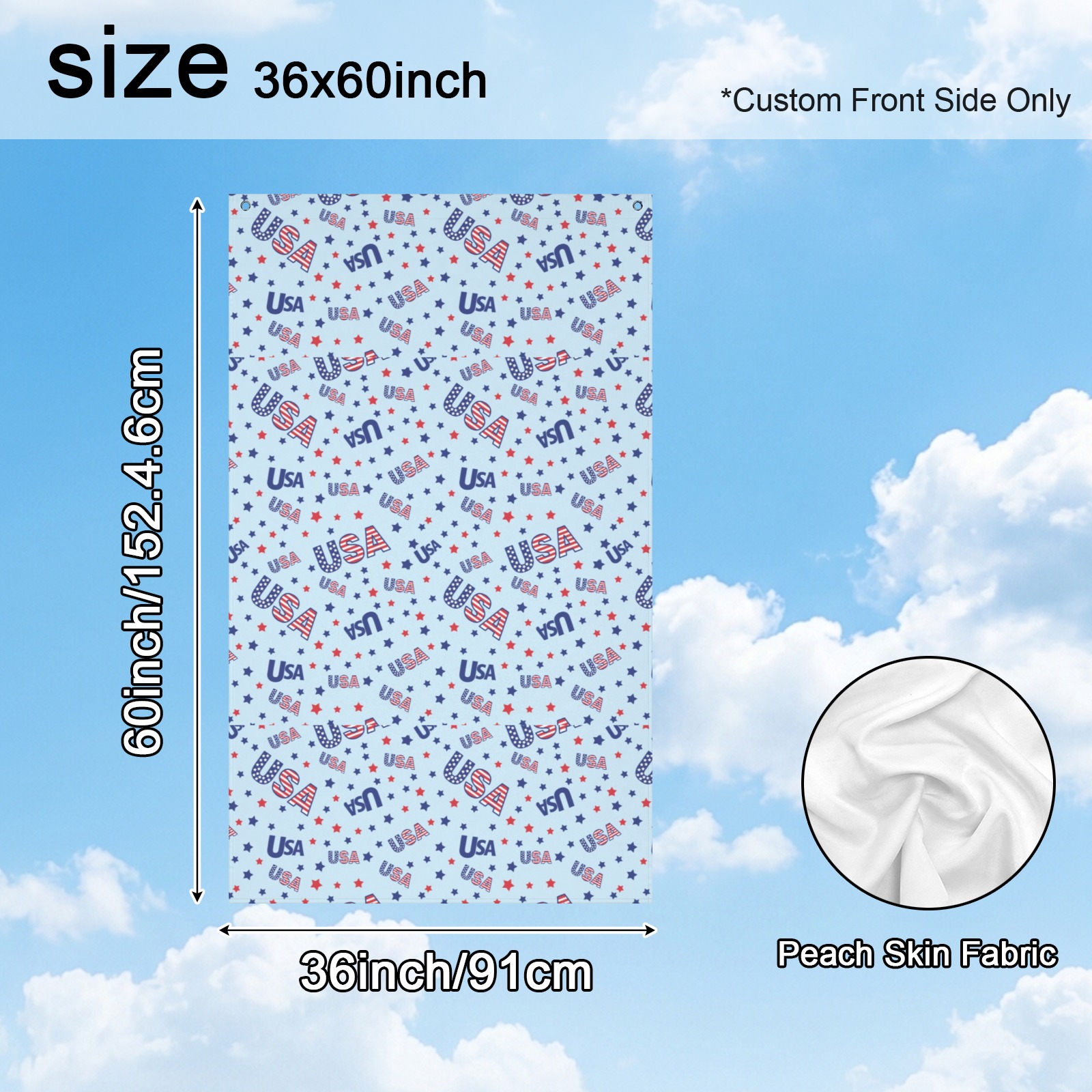 Peach Skin House Flag 36x60inch (One Side)