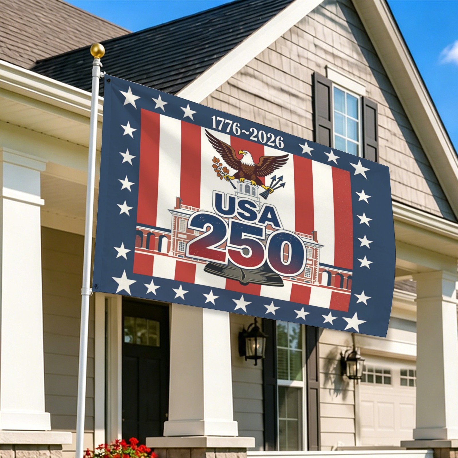 Peach Skin House Flag 48x72inch (One Side)