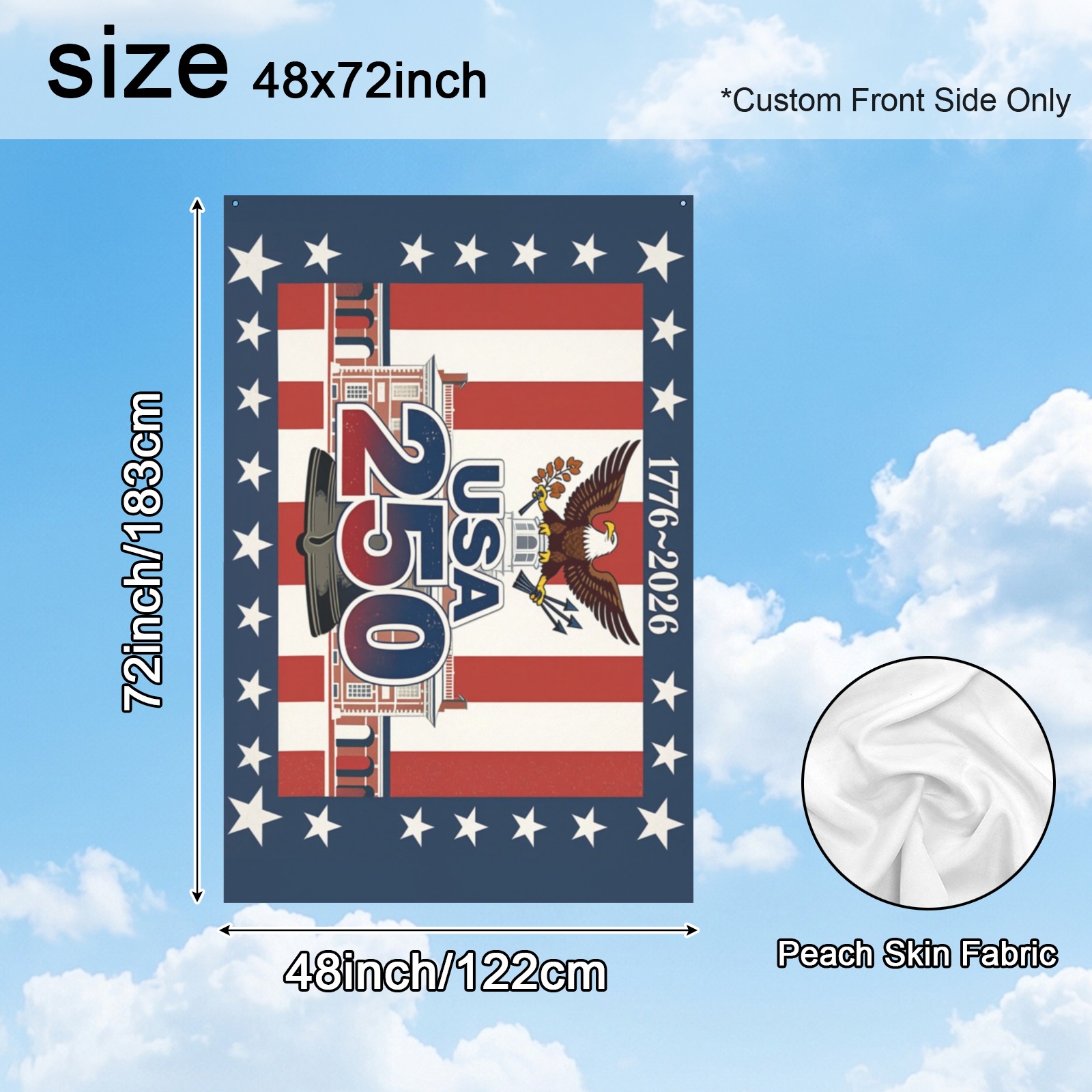 Peach Skin House Flag 48x72inch (One Side)