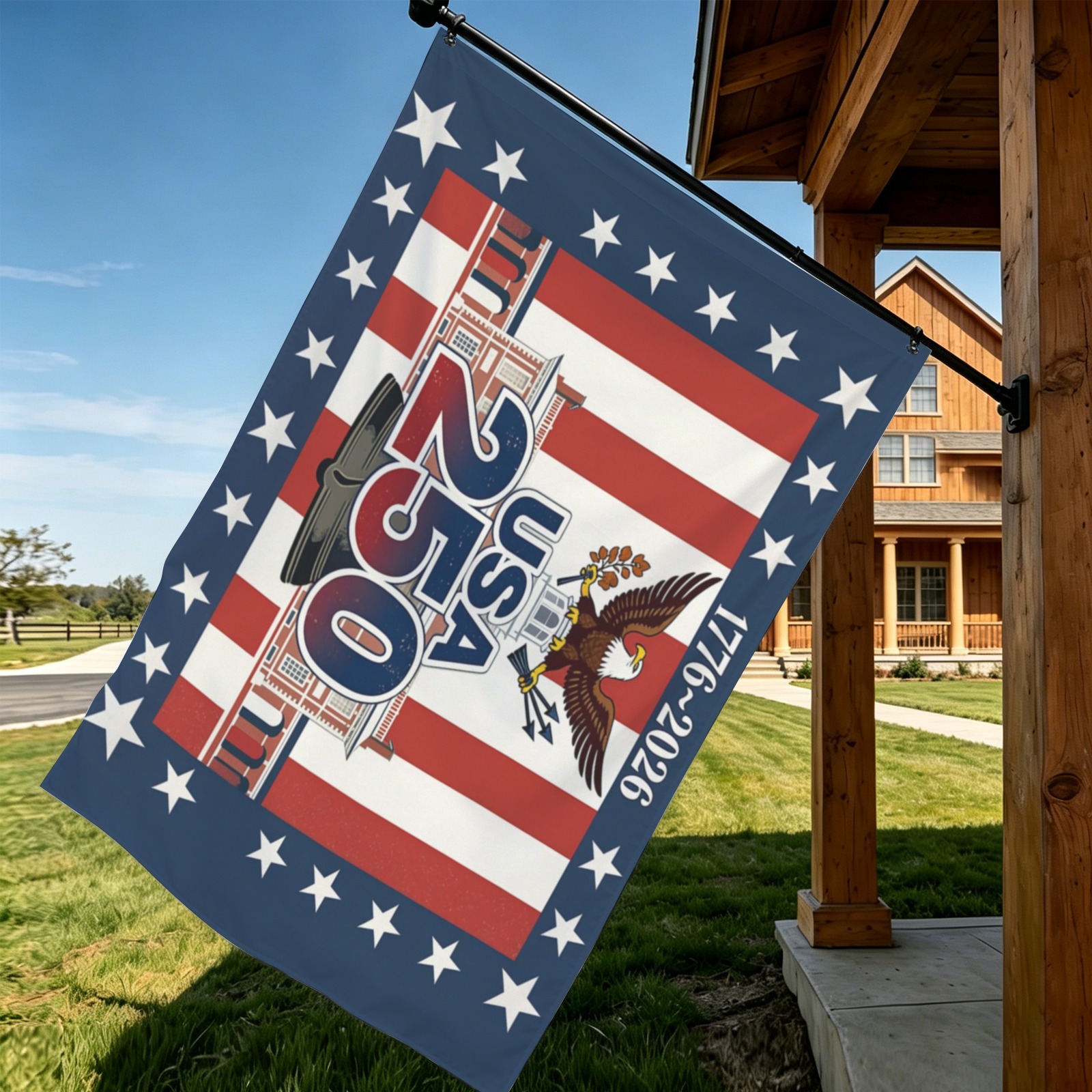 Peach Skin House Flag 48x72inch (One Side)