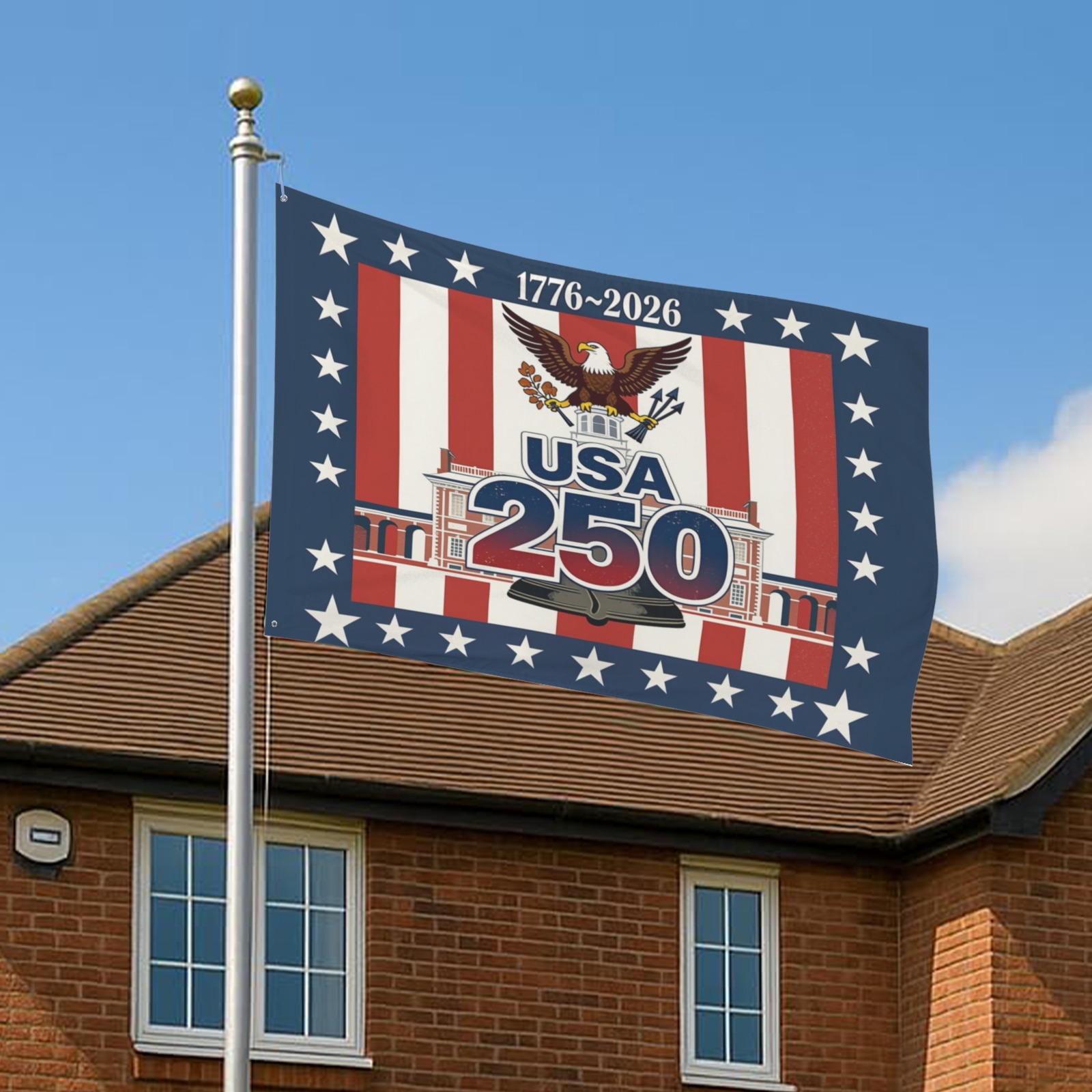 Peach Skin House Flag 48x72inch (One Side)