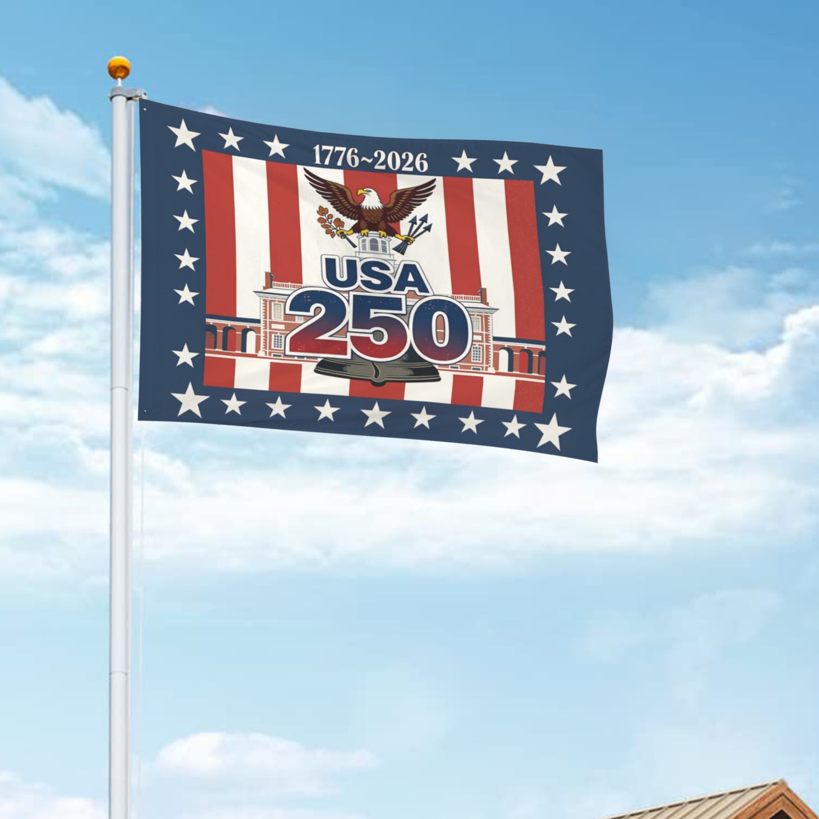 Peach Skin House Flag 60x96inch (One Side)