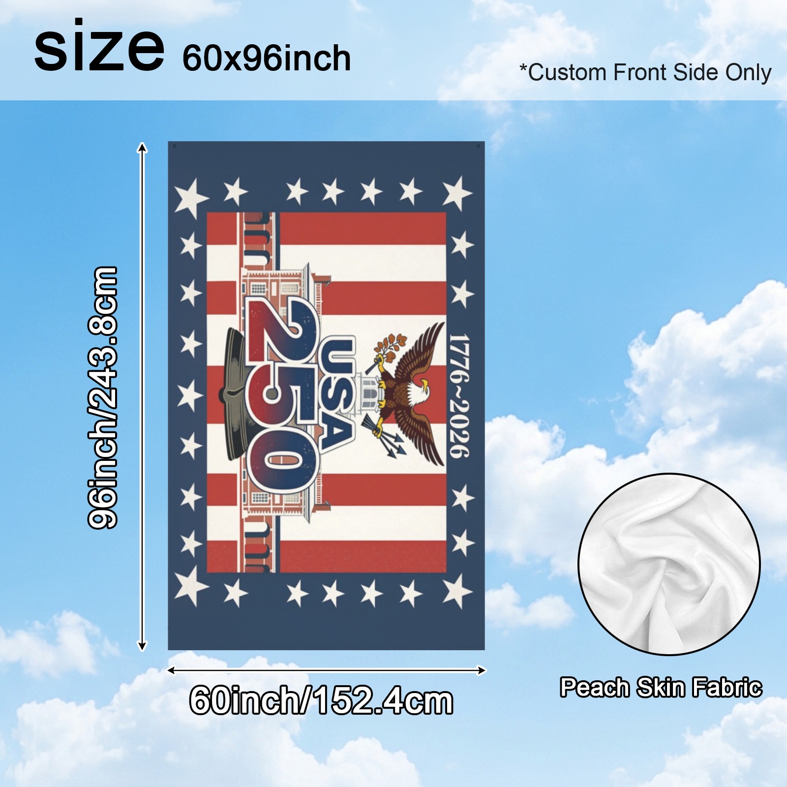 Peach Skin House Flag 60x96inch (One Side)