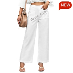 Women's Straight Wide-Leg Pants with Pockets