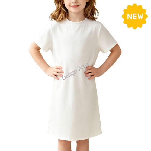 Girls‘ Round Neck Short Sleeve Nightgown