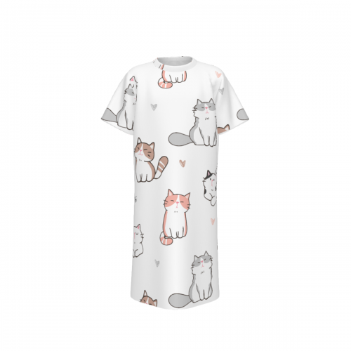 Girls‘ Round Neck Short Sleeve Nightgown